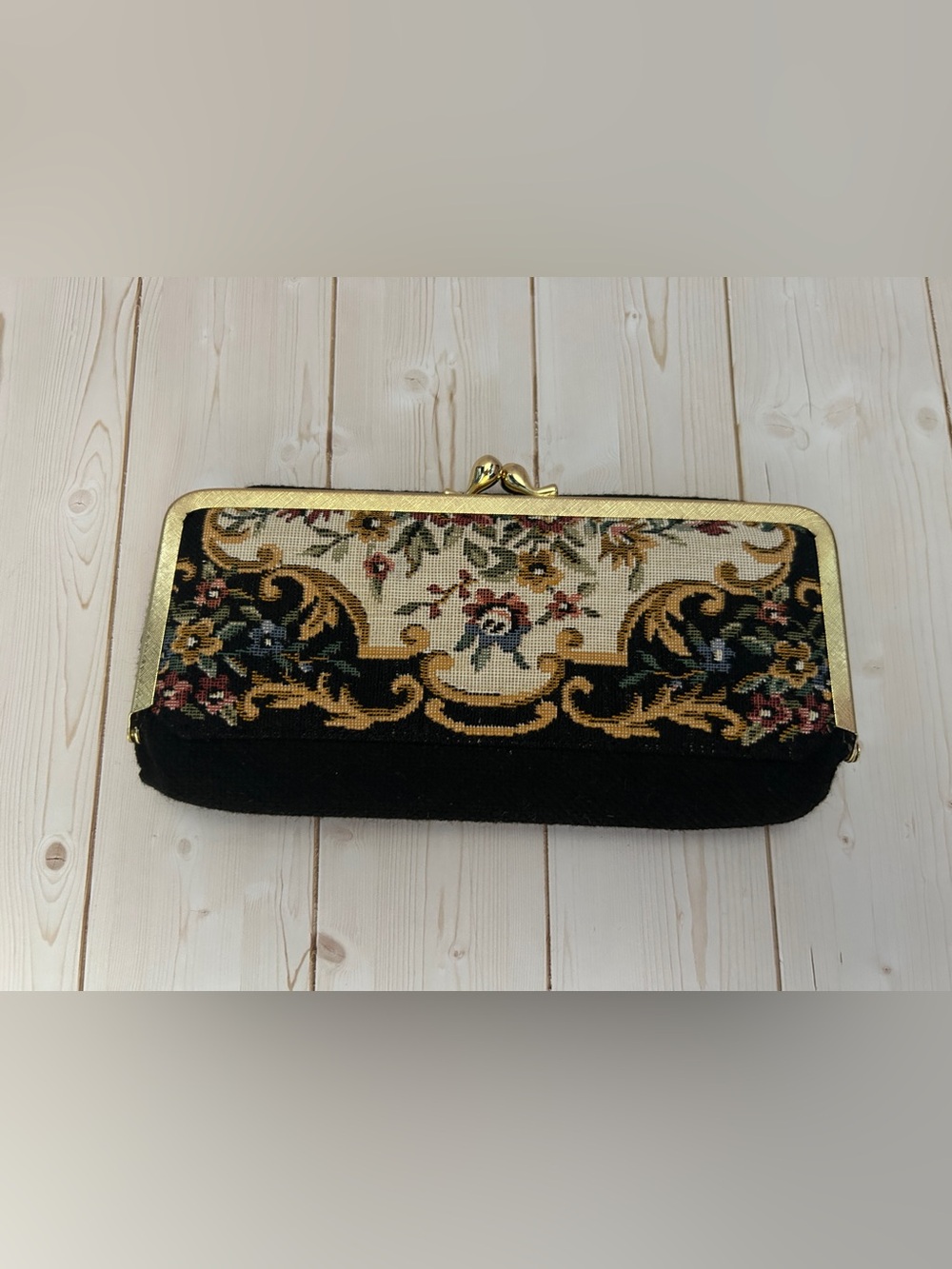 Granny core vintage style cosmetic make up bag clutch carpet bag tapestry NEW